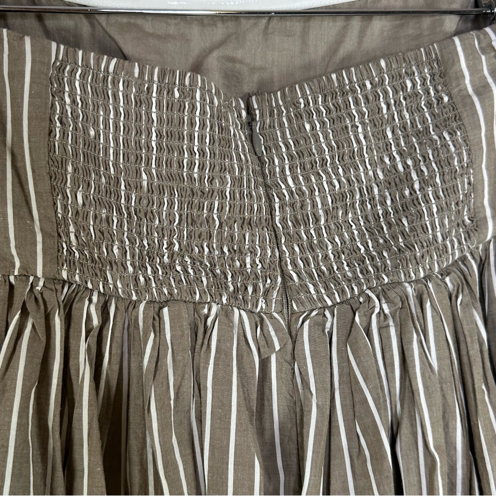 NWT Lucky brand Brown/White Poplin Bubble Hem Maxi Dress Size XL - Picture 5 of 10